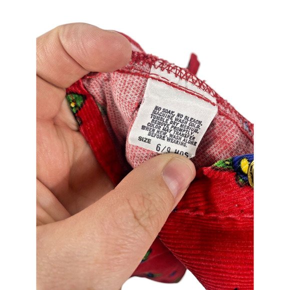 Oshkosh B'Gosh Baby Overalls 6-9M Baby Plane Airplane Corduroy Footed Vintage - Picture 11 of 12